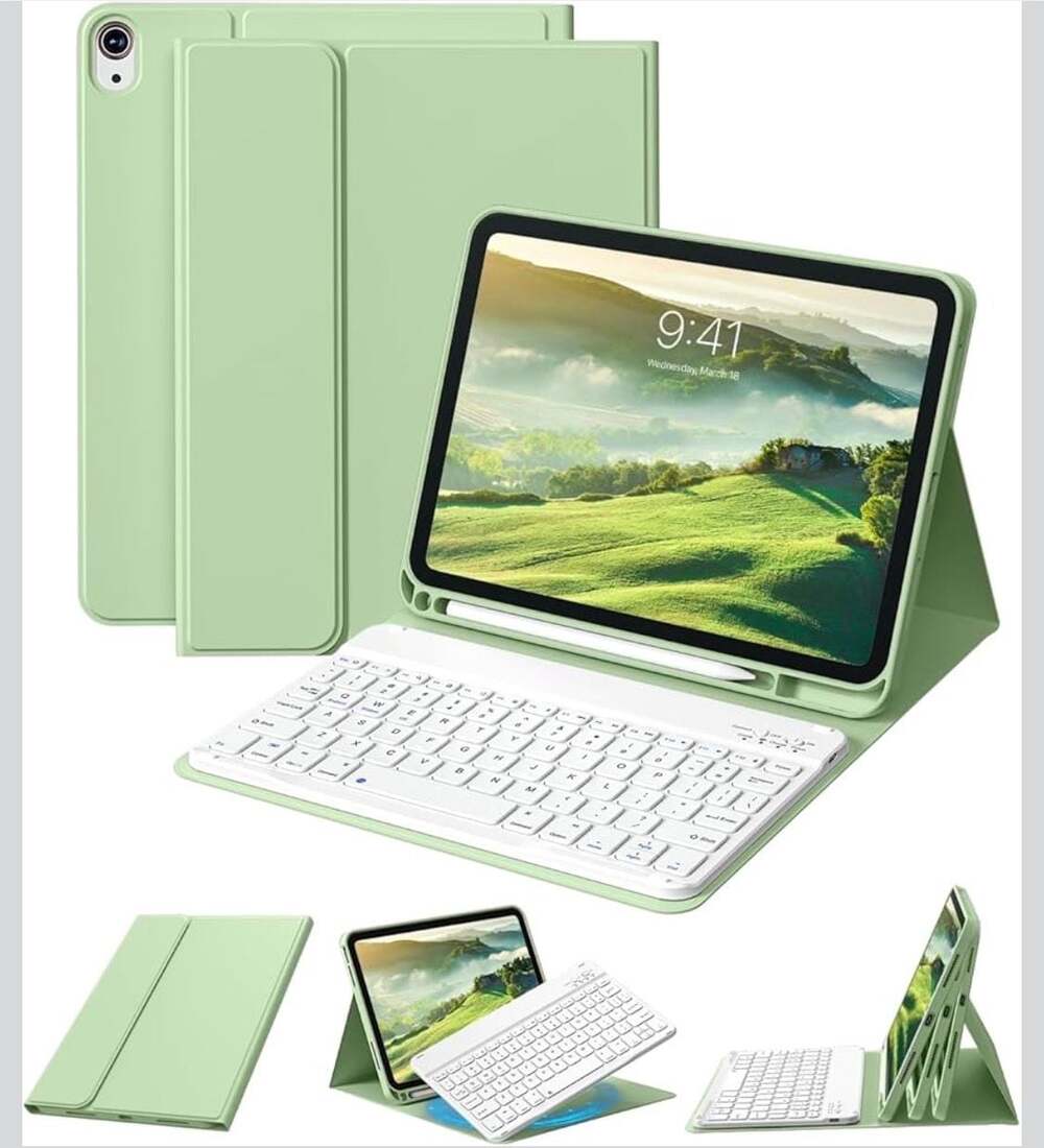 ZKTUYU iPad 11th Gen (2025) / 10th Gen (2022) Case with Detachable Wireless Keyb